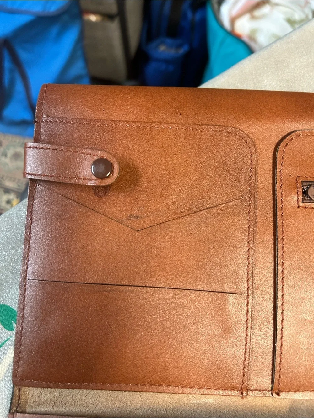Brown Leather Travel Document Wallet